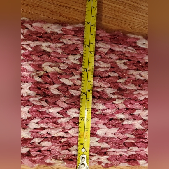 Pink Knitted Womens Scarf Soft Lace 68 Inch Handmade - Picture 9 of 9